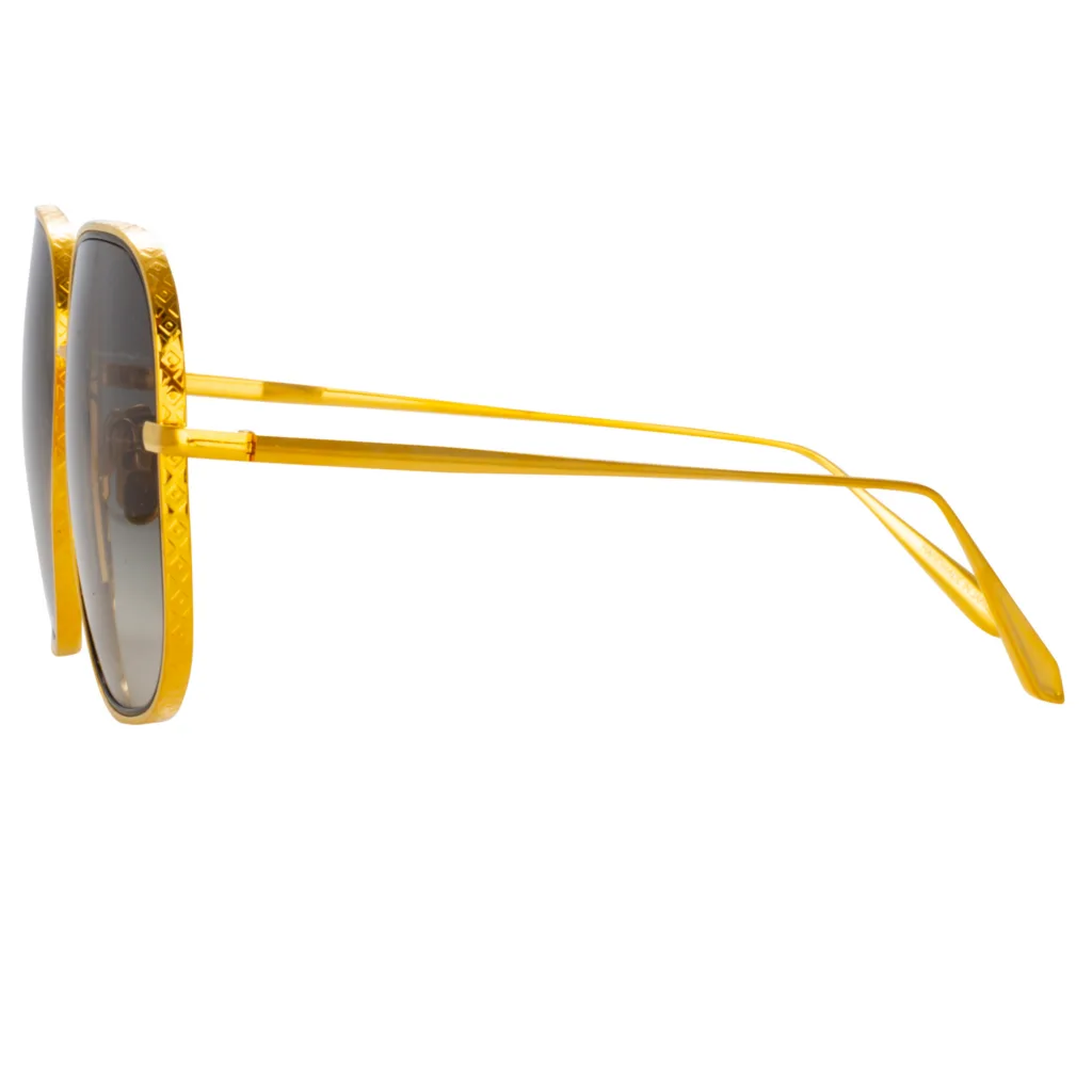 Linda Farrow JULIANA LFL1394 C2 YELLOW GOLD / BLACK / GREY GRAD, Złoty