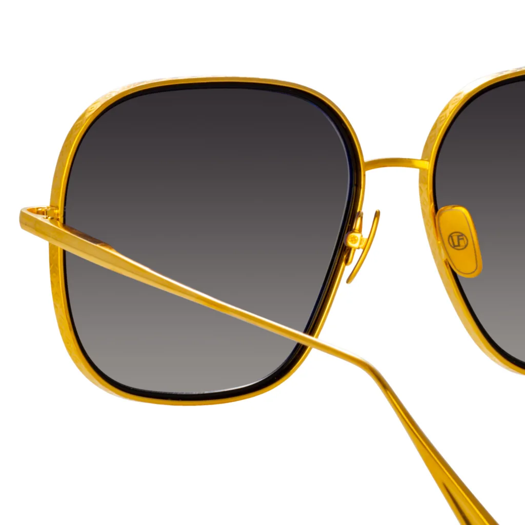 Linda Farrow JULIANA LFL1394 C2 YELLOW GOLD / BLACK / GREY GRAD, Złoty