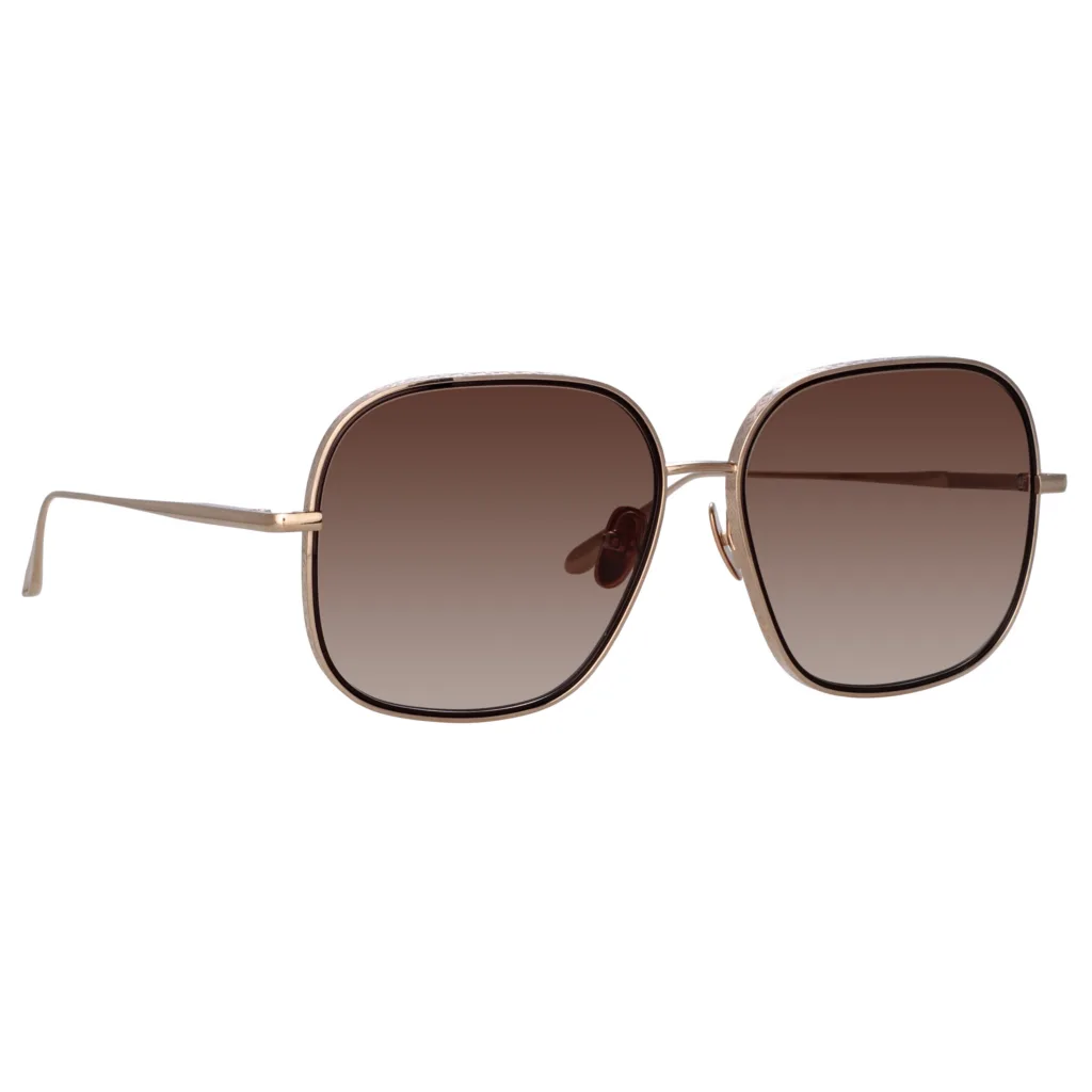 Linda Farrow JULIANA LFL1394 C3 LIGHT GOLD / METALLIC BROWN / MOCHA GRAD, Złoty
