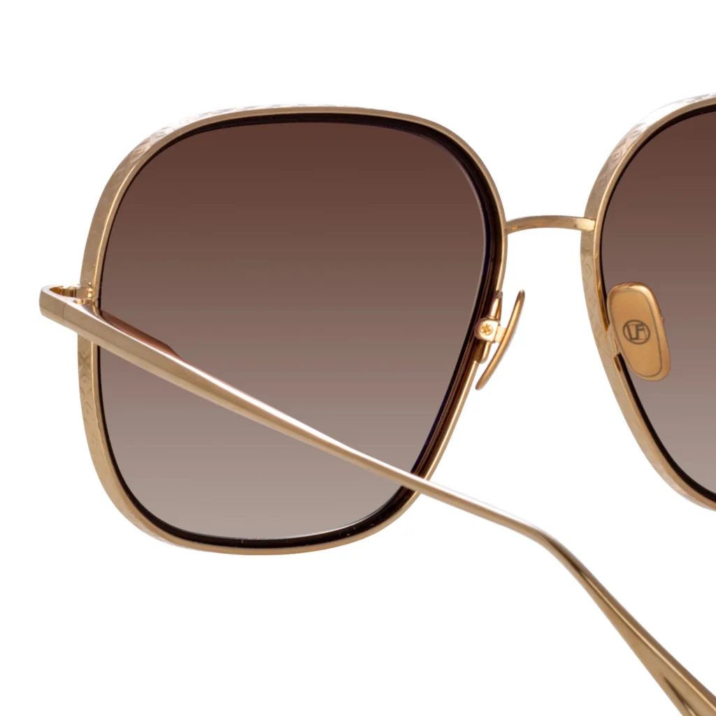 Linda Farrow JULIANA LFL1394 C3 LIGHT GOLD / METALLIC BROWN / MOCHA GRAD, Złoty