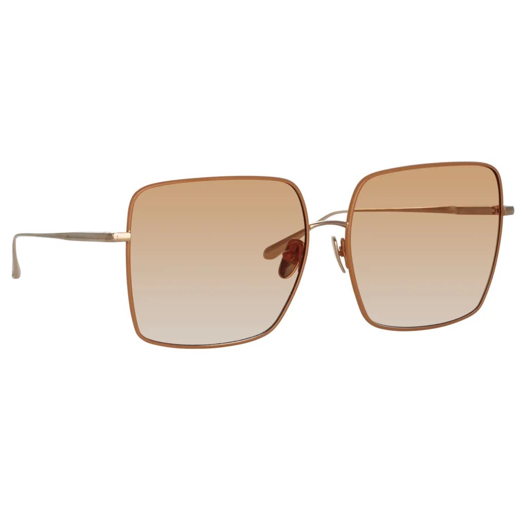 Linda Farrow HINA LFL1458 C2 TOBACCO / LIGHT GOLD / CAMEL GRAD, Złoty