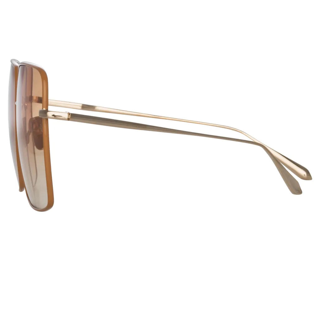 Linda Farrow HINA LFL1458 C2 TOBACCO / LIGHT GOLD / CAMEL GRAD, Złoty