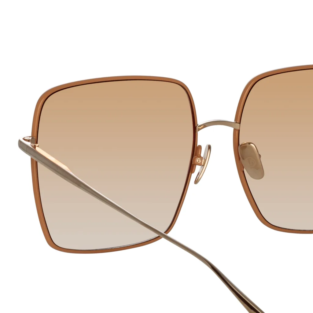 Linda Farrow HINA LFL1458 C2 TOBACCO / LIGHT GOLD / CAMEL GRAD, Złoty