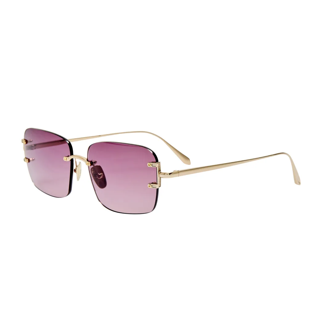 Linda Farrow SASHA LFL1476 C5 22K GOLD AND MAUVE, Złoty