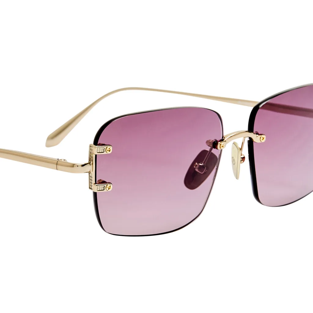 Linda Farrow SASHA LFL1476 C5 22K GOLD AND MAUVE, Złoty