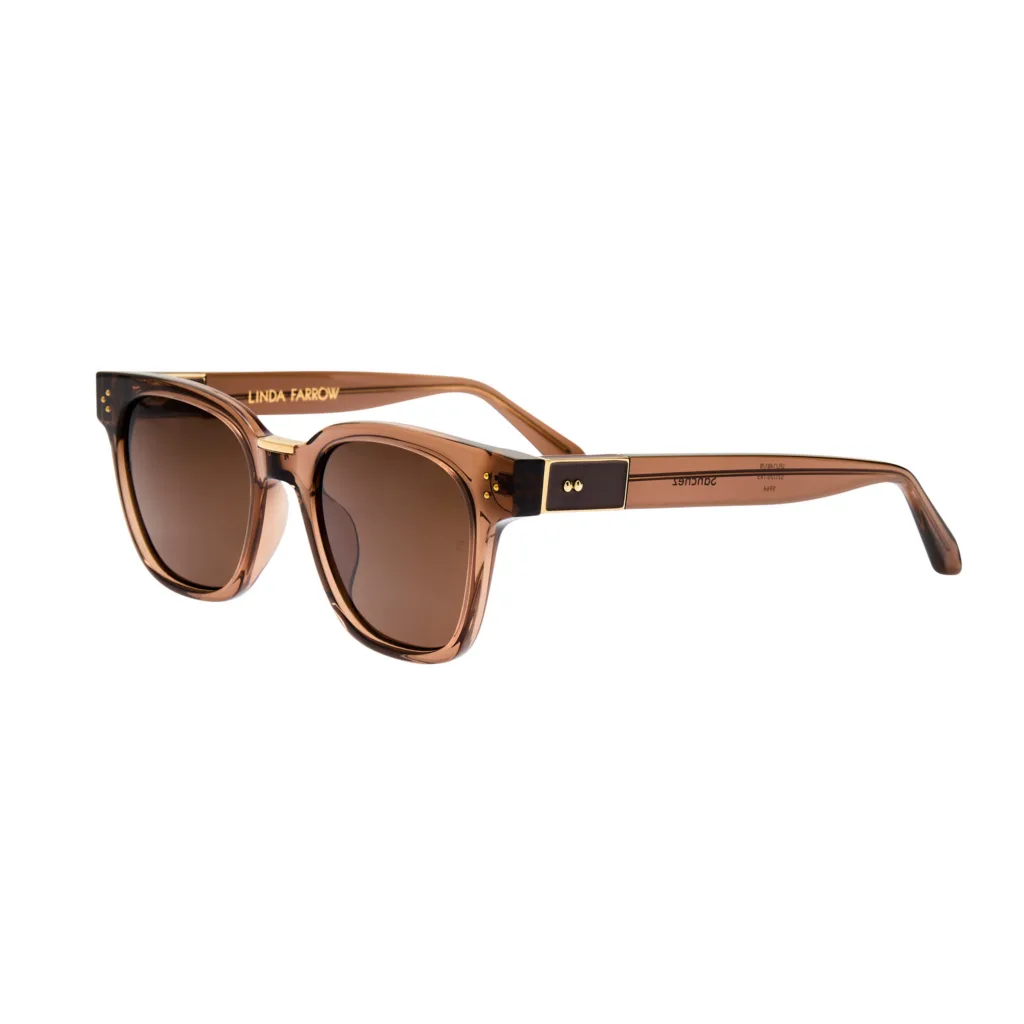 Linda Farrow SANCHEZ SUN LFL1481 C8 22K GOLD / BROWN, Brązowy