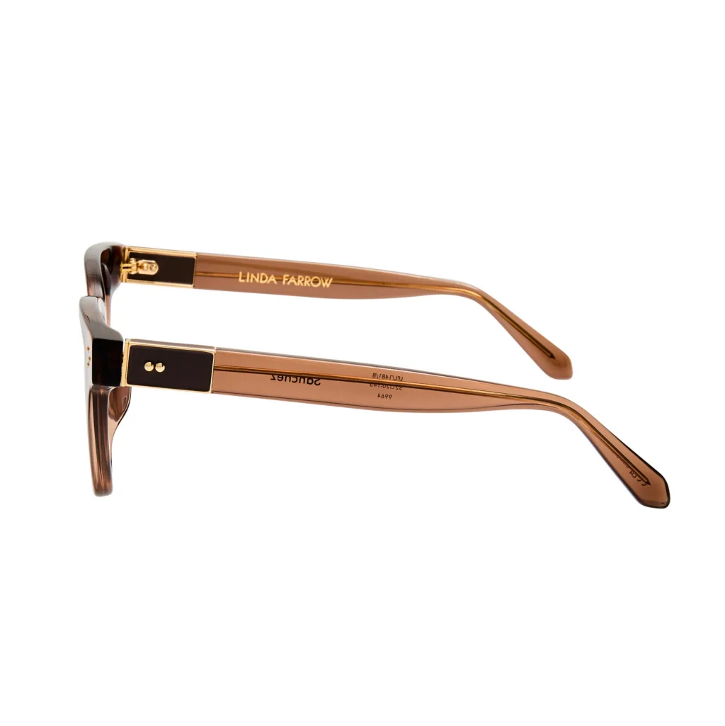 Linda Farrow SANCHEZ SUN LFL1481 C8 22K GOLD / BROWN, Brązowy
