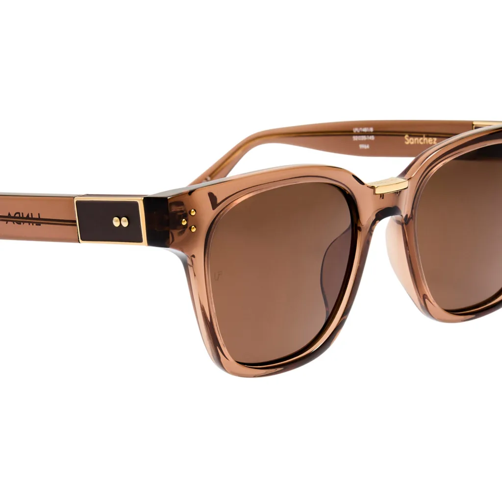 Linda Farrow SANCHEZ SUN LFL1481 C8 22K GOLD / BROWN, Brązowy