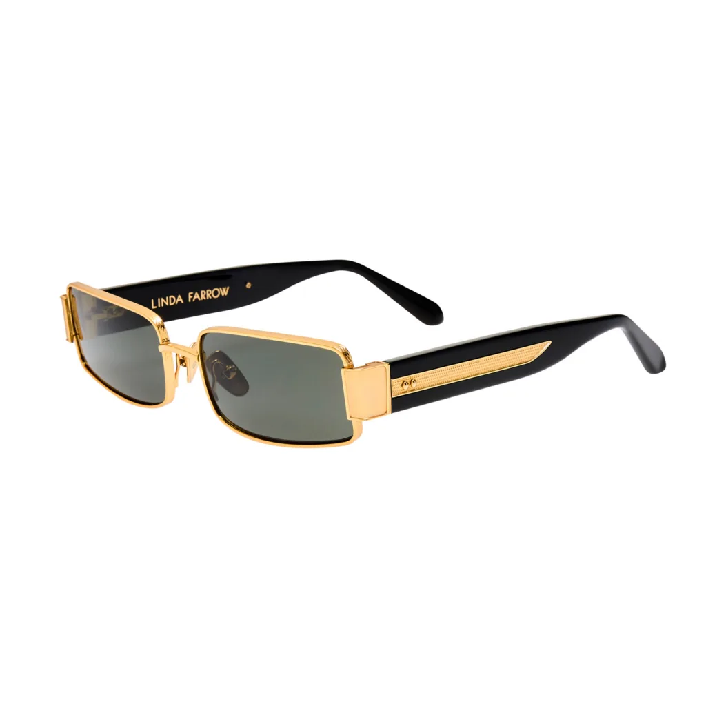 Linda Farrow KAIA SUN LFL1532 C1 22K YELLOW GOLD / BLACK / GREY GRADIENT, Czarny