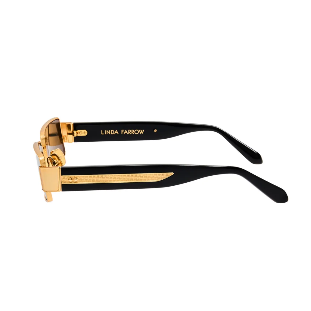 Linda Farrow KAIA SUN LFL1532 C1 22K YELLOW GOLD / BLACK / GREY GRADIENT, Czarny