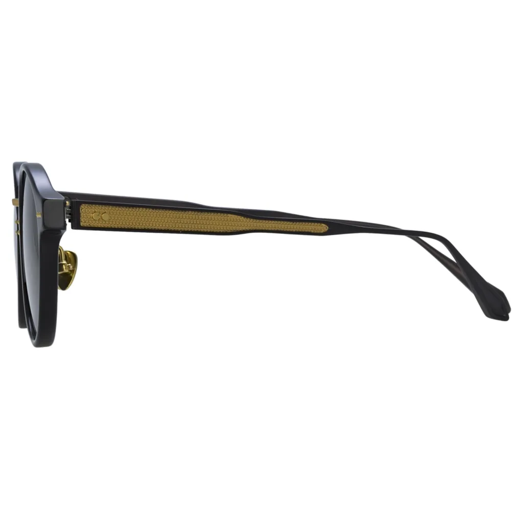 Linda Farrow MARCO LFL1535 C1 BLACK / YELLOW GOLD / GREY SOLID, Czarny