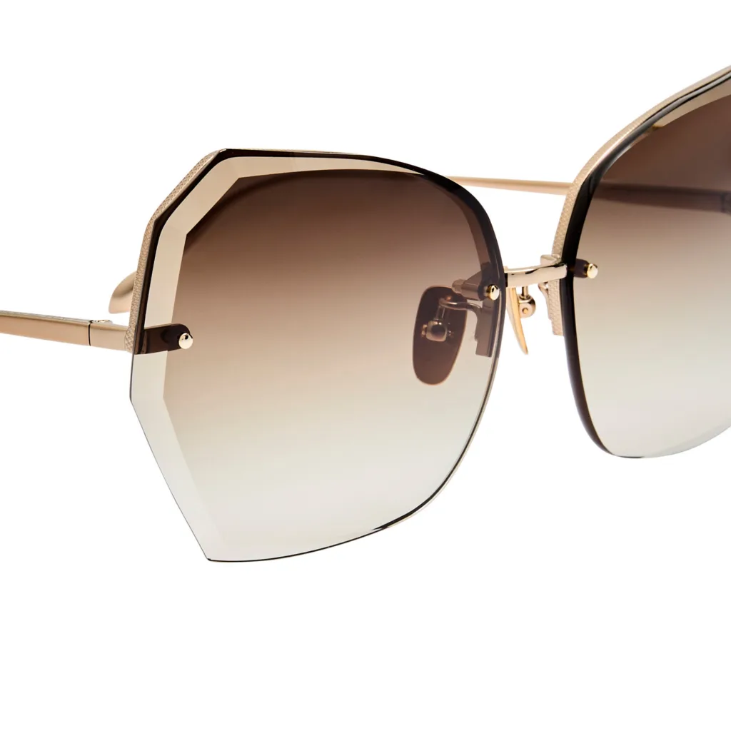 Linda Farrow LILA LFL1546 Kolor: C1 22K LIGHT GOLD / MOCHA GRADIENT, Kolor oprawy: Złoty