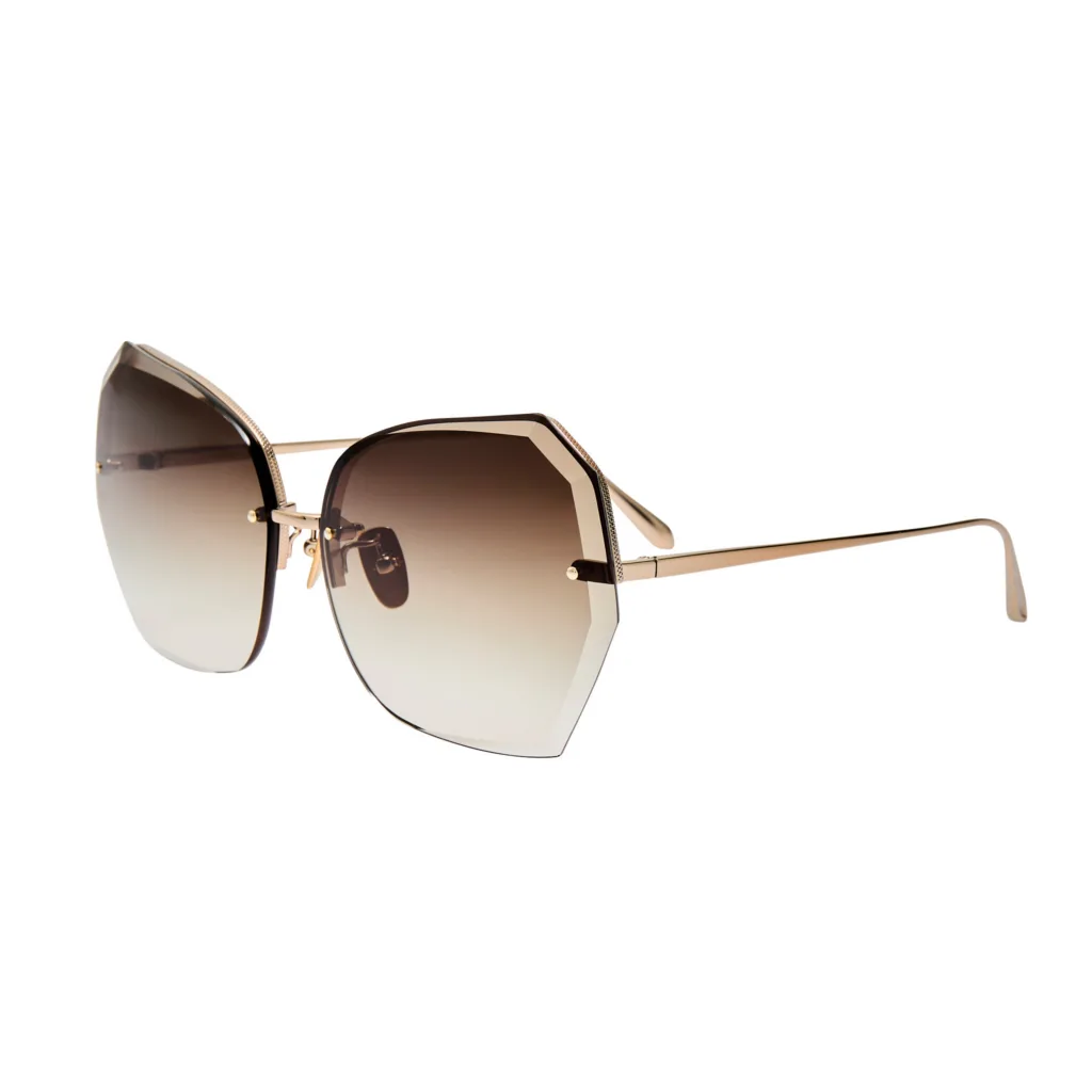 Linda Farrow LILA LFL1546 Kolor: C1 22K LIGHT GOLD / MOCHA GRADIENT, Kolor oprawy: Złoty