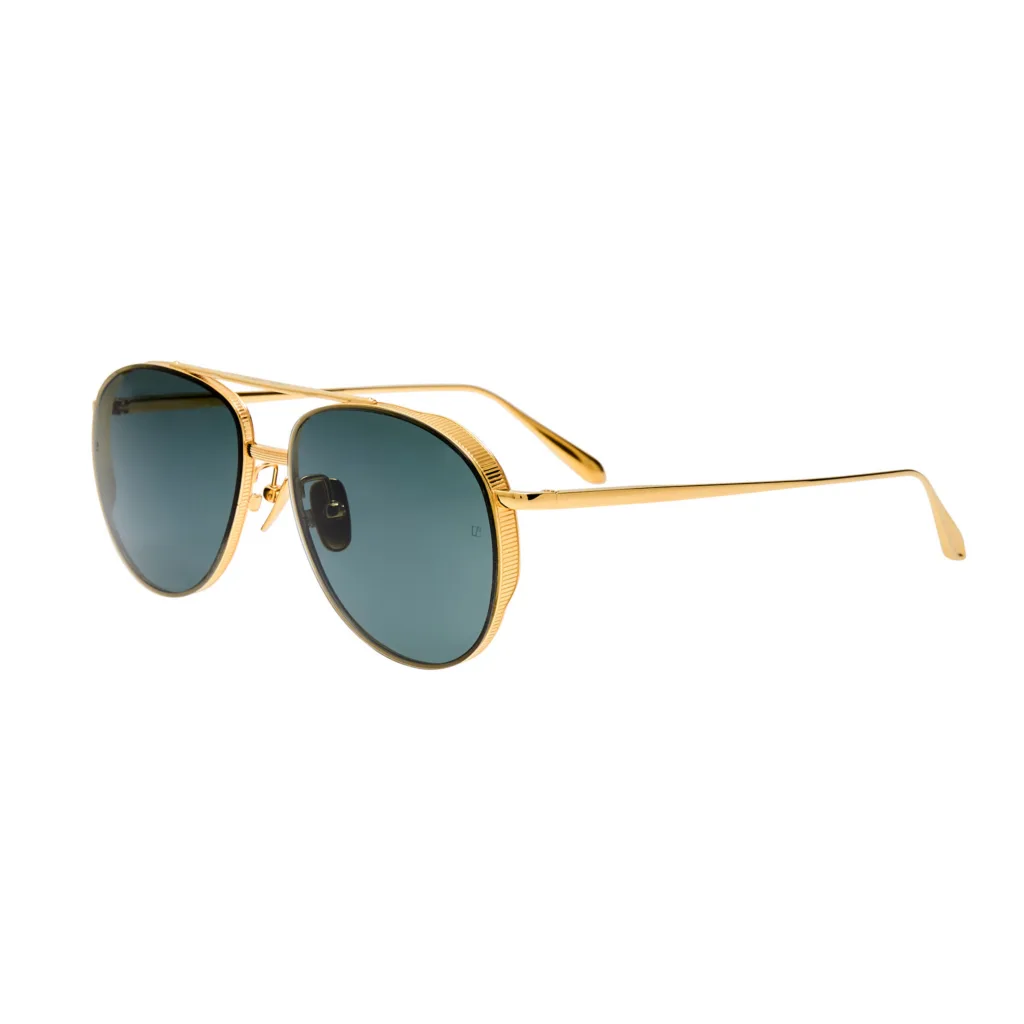 Linda Farrow MERET LFL1547 C1 22K YELLOW GOLD / DEEP GREEN, Złoty