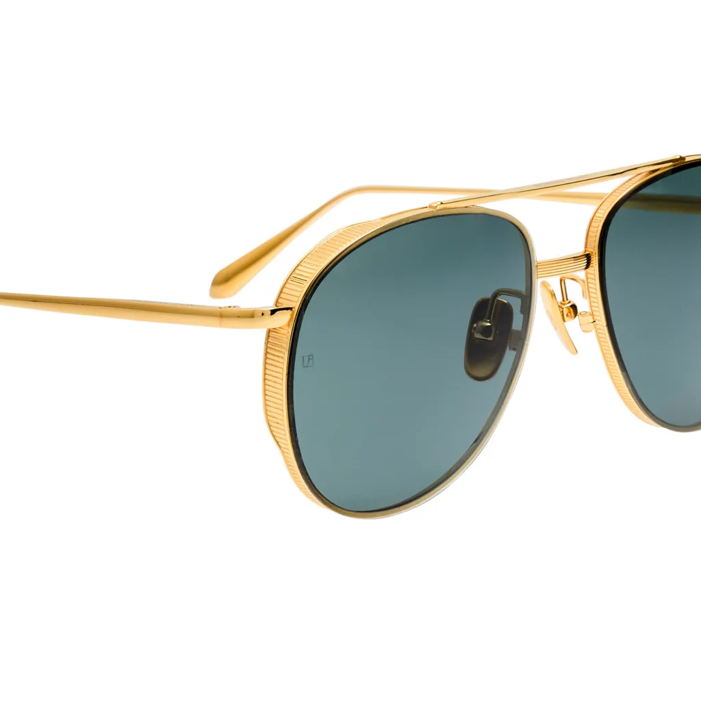 Linda Farrow MERET LFL1547 C1 22K YELLOW GOLD / DEEP GREEN, Złoty