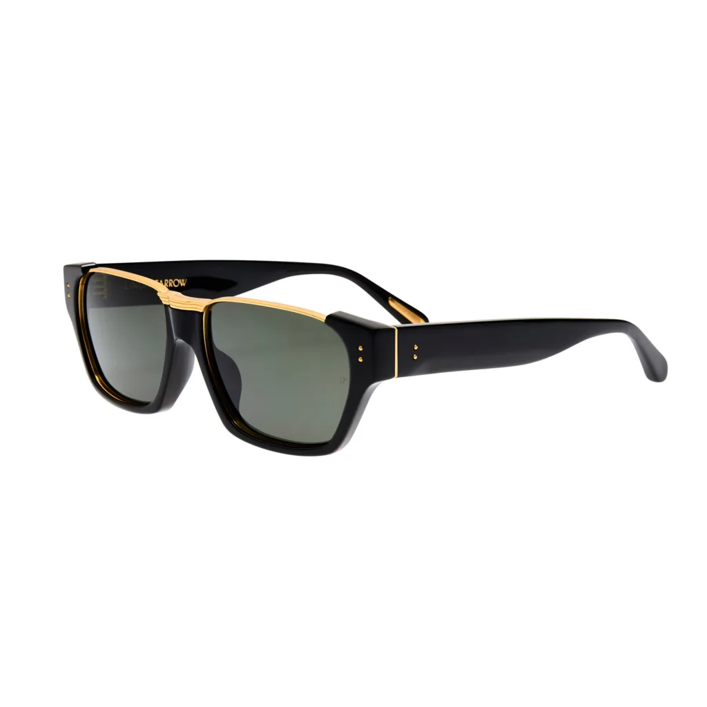 Linda Farrow MARCEL LFL1573 C1 BLACK / SOLID GREY, Czarny