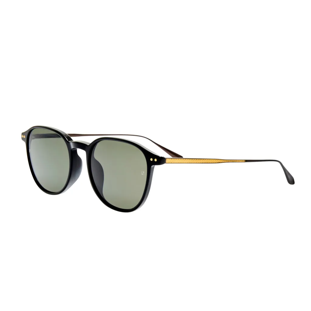 Linda Farrow STANLEY SUN LFL1641 C1 BLACK NICKEL / SOLID GREY, Czarny