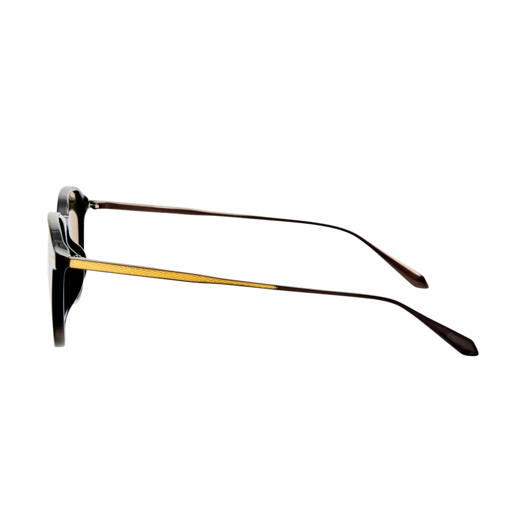 Linda Farrow STANLEY SUN LFL1641 C1 BLACK NICKEL / SOLID GREY, Czarny