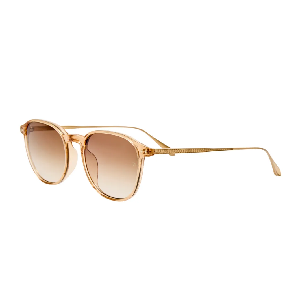 Linda Farrow STANLEY SUN LFL1641 C3 HONEY MATT CHAMPAGNE / MOCHA GRADIENT, Złoty