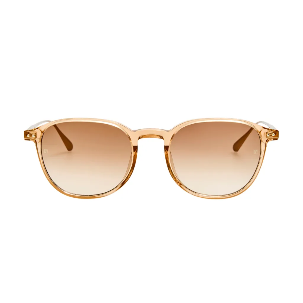 Linda Farrow STANLEY SUN LFL1641 C3 HONEY MATT CHAMPAGNE / MOCHA GRADIENT, Złoty