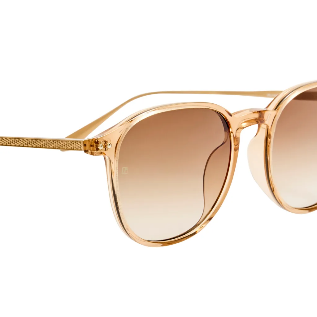 Linda Farrow STANLEY SUN LFL1641 C3 HONEY MATT CHAMPAGNE / MOCHA GRADIENT, Złoty