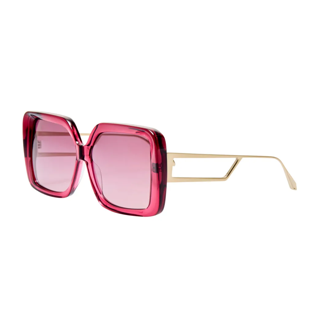 Linda Farrow MACY LFL1642 C4 WINE / 22K GOLD / MAUVE GRADIENT, Różowy