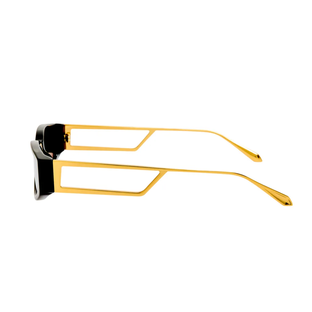 Linda Farrow SUSIE LFL1649 C1 BLACK / 22K GOLD / GREY, Czarny