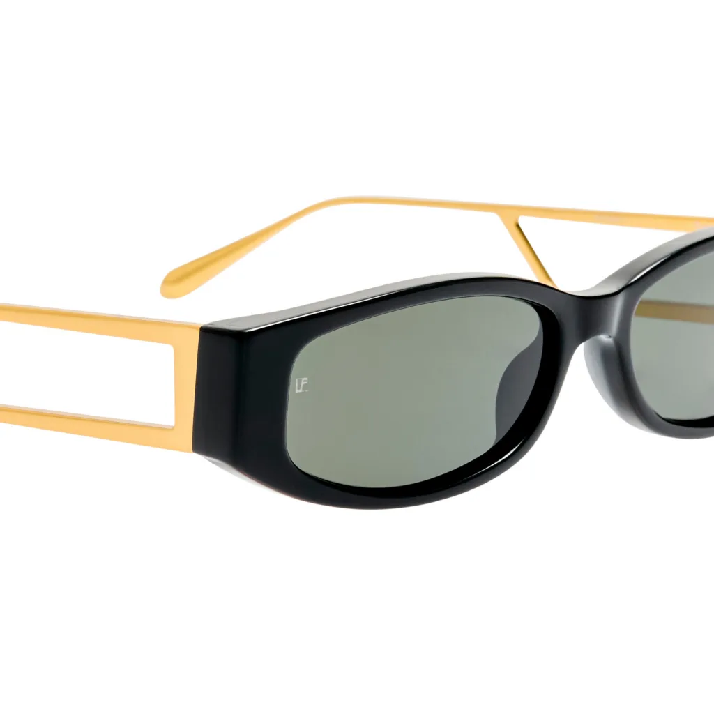 Linda Farrow SUSIE LFL1649 C1 BLACK / 22K GOLD / GREY, Czarny