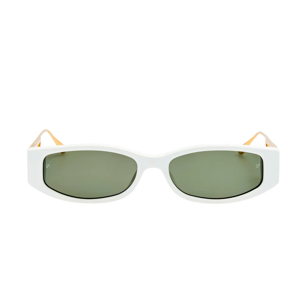 Linda Farrow SUSIE LFL1649 C2 WHITE / 22K GOLD / GREY, Biały