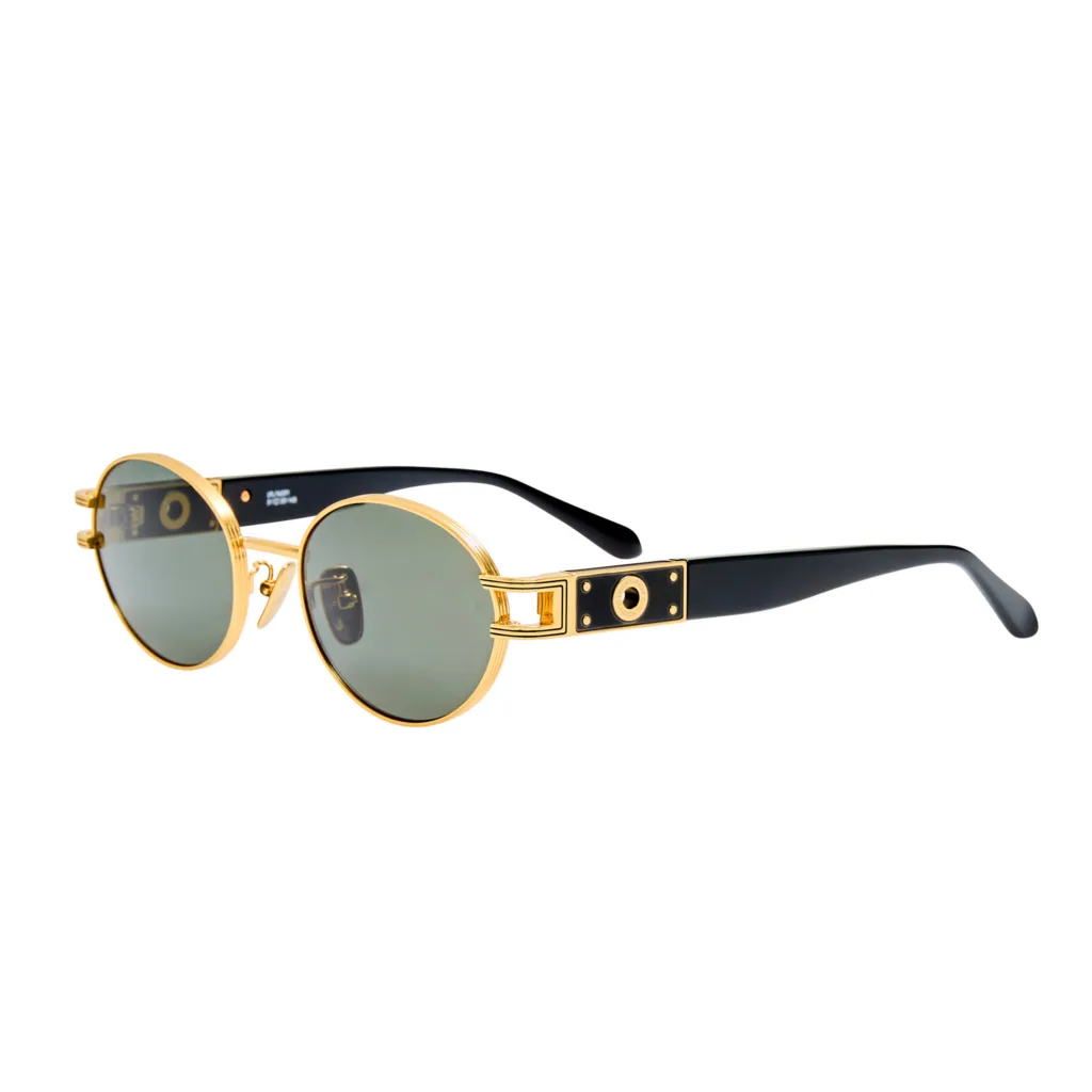 Linda Farrow PHOEBE LFL1657 C1 22K GOLD / BLACK / GREY, Czarny