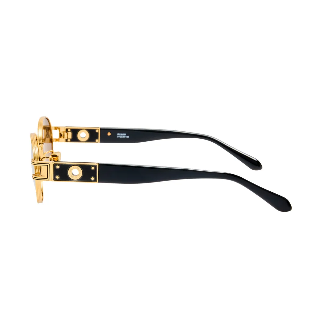 Linda Farrow PHOEBE LFL1657 C1 22K GOLD / BLACK / GREY, Czarny