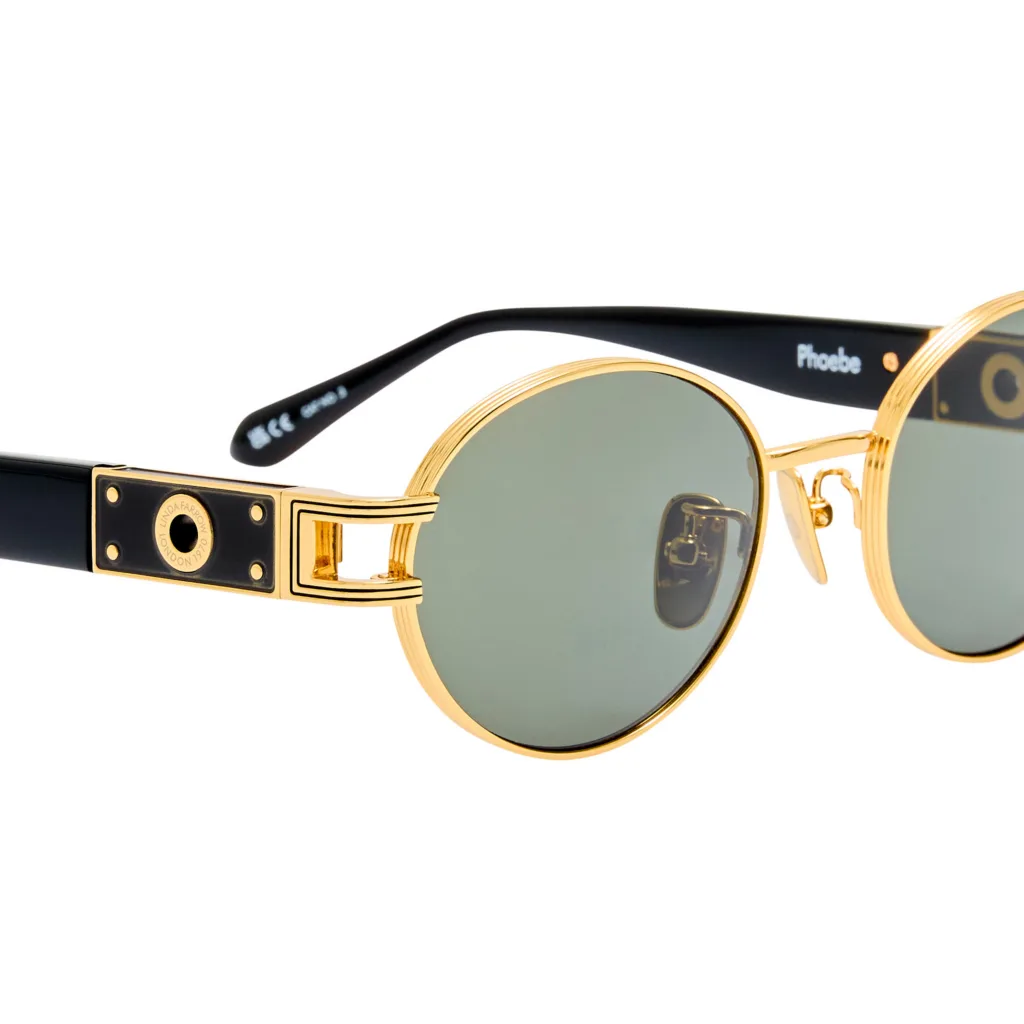Linda Farrow PHOEBE LFL1657 C1 22K GOLD / BLACK / GREY, Czarny