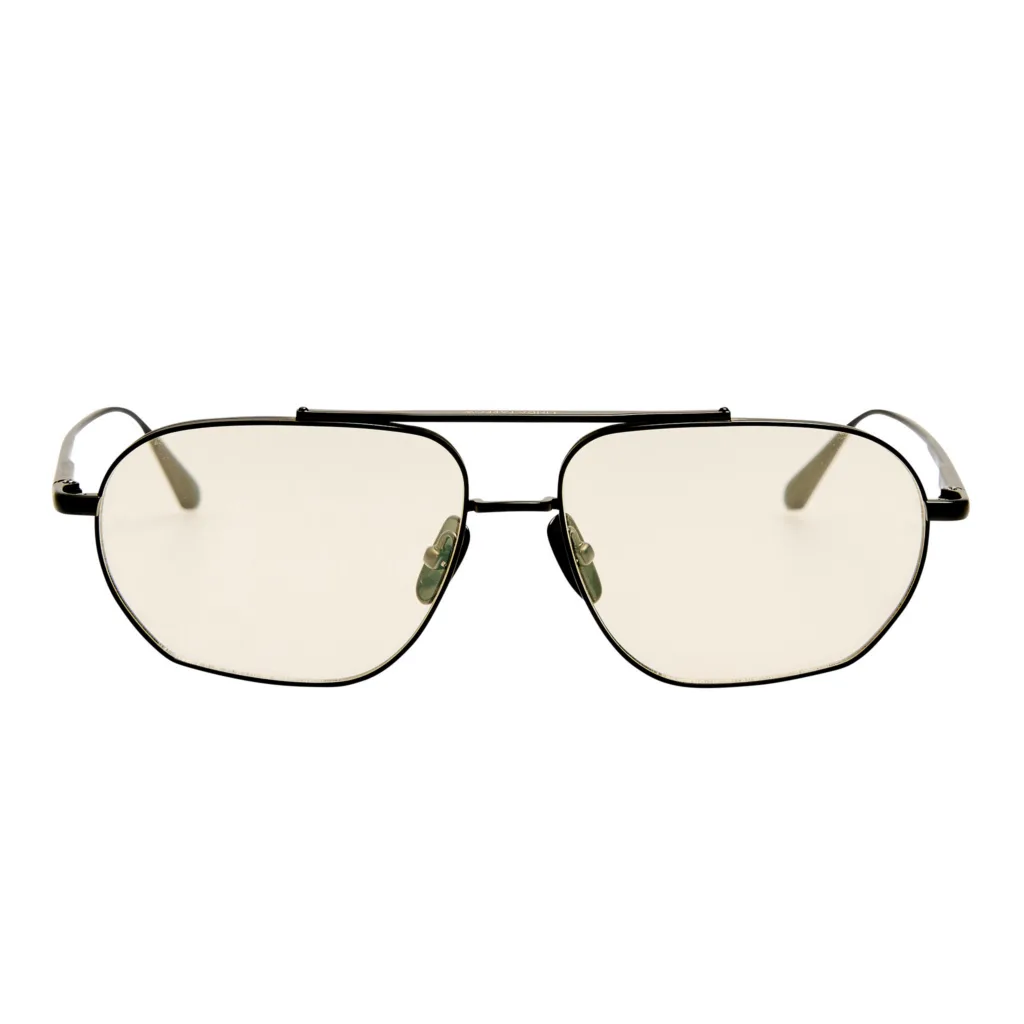 Linda Farrow ARDEN LFL1684 C2 MATTE NICKEL / YELLOW PHOTOCHROME, Czarny