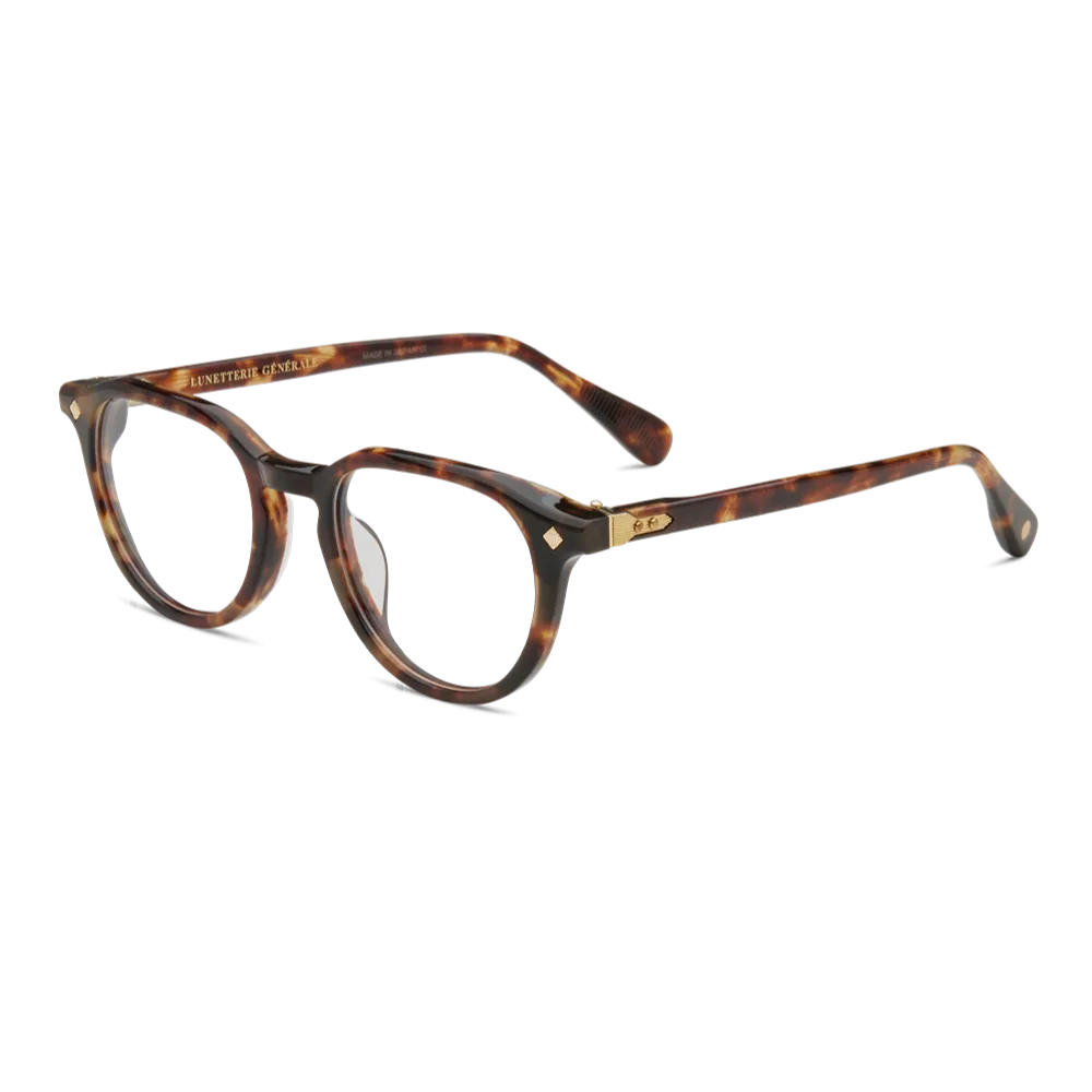 Lunetterie Générale DESERT RAIN MEDIUM TORTOISE & 18K GOLD, Wzór havana