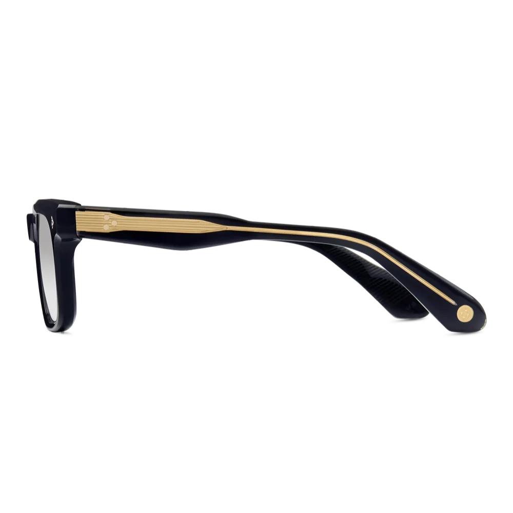 Lunetterie Générale GRAND VOYAGEUR BLACK & 18K GOLD /GRADIENT GREY, Czarny