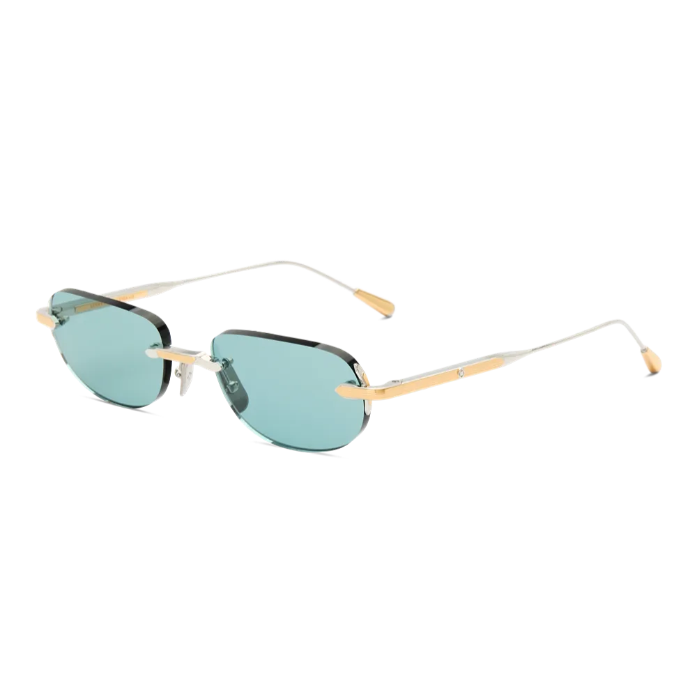 Lunetterie Générale ST-TROPEZ PALLADIUM & 18K GOLD / SOLID TEAL, Złoty