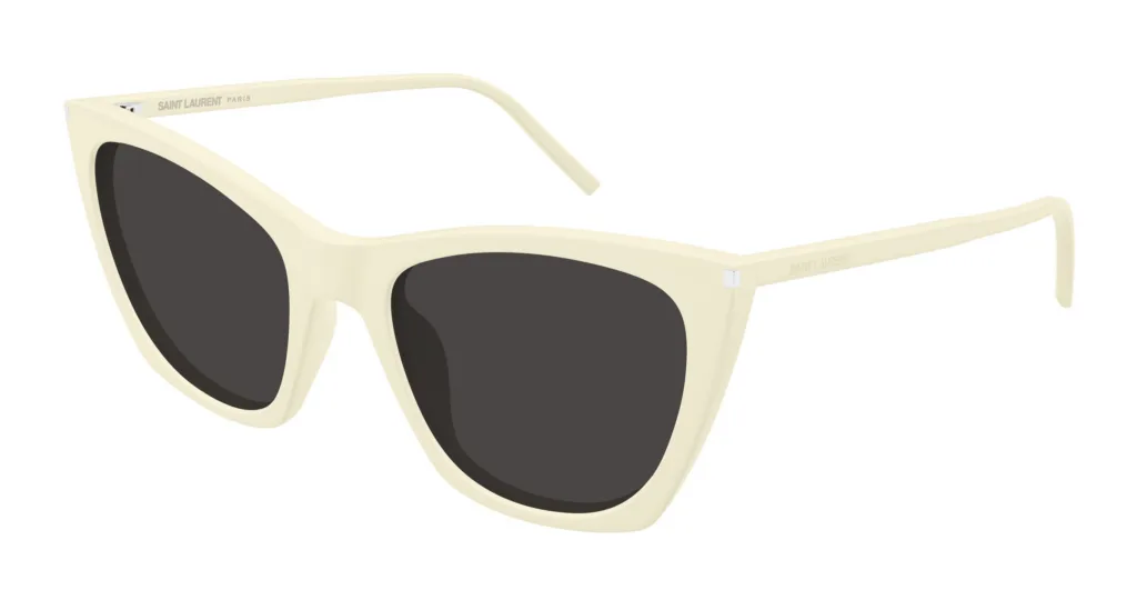 Saint Laurent SL 214 KATE THIN 005 IVORY/DARK GREY, Beżowy