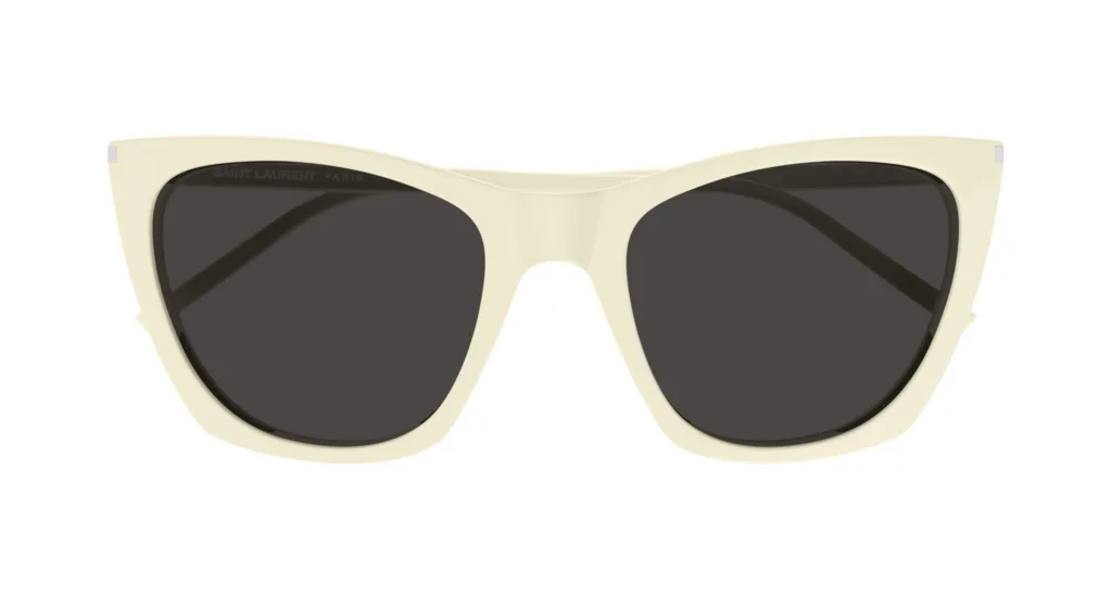 Saint Laurent SL 214 KATE THIN 005 IVORY/DARK GREY, Beżowy