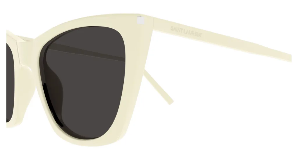 Saint Laurent SL 214 KATE THIN 005 IVORY/DARK GREY, Beżowy