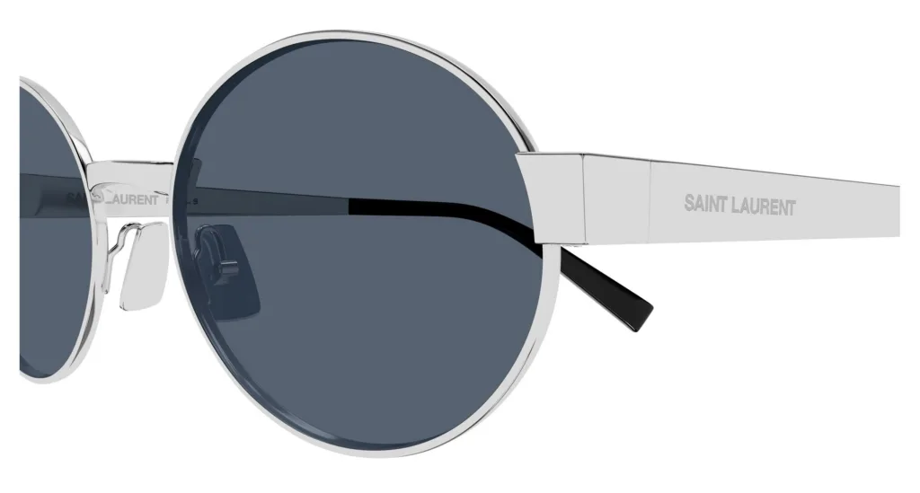 Saint Laurent SL 692 SHINY SILVER / SOLID LIGHT BLUE, Srebrny