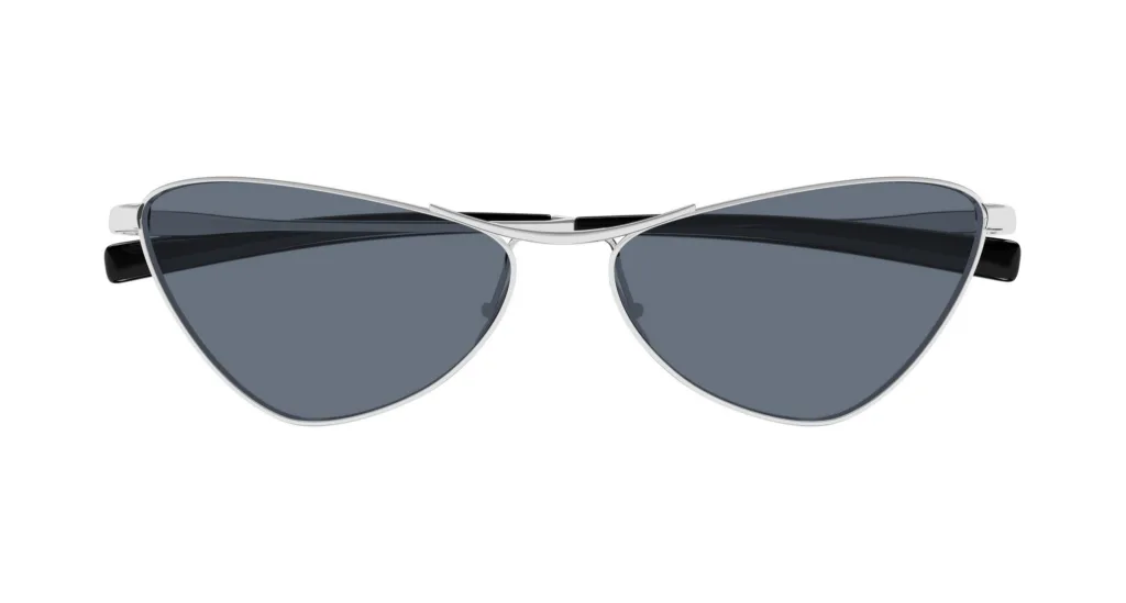 Saint Laurent SL 830 003 SHINY SILVER / SOLID LIGHT BLUE, Srebrny