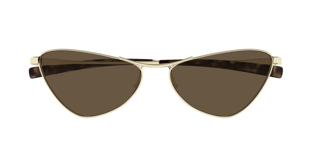 Saint Laurent SL 830 004 SHINY LIGHT GOLD / SOLID BROWN, Złoty