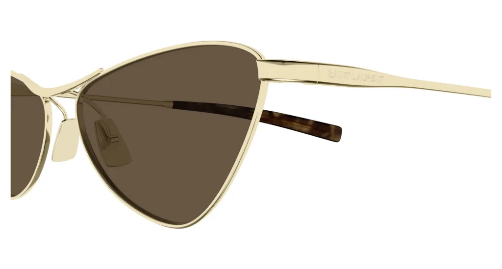 Saint Laurent SL 830 004 SHINY LIGHT GOLD / SOLID BROWN, Złoty