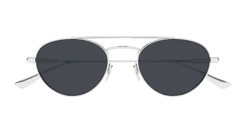 Saint Laurent SL 97 002 SHINY SILVER / SOLID GREY, Srebrny