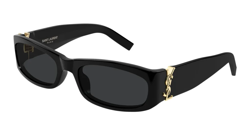 Saint Laurent SL M152 001 SHINY SOLID BLACK / SOLID BLACK, Czarny