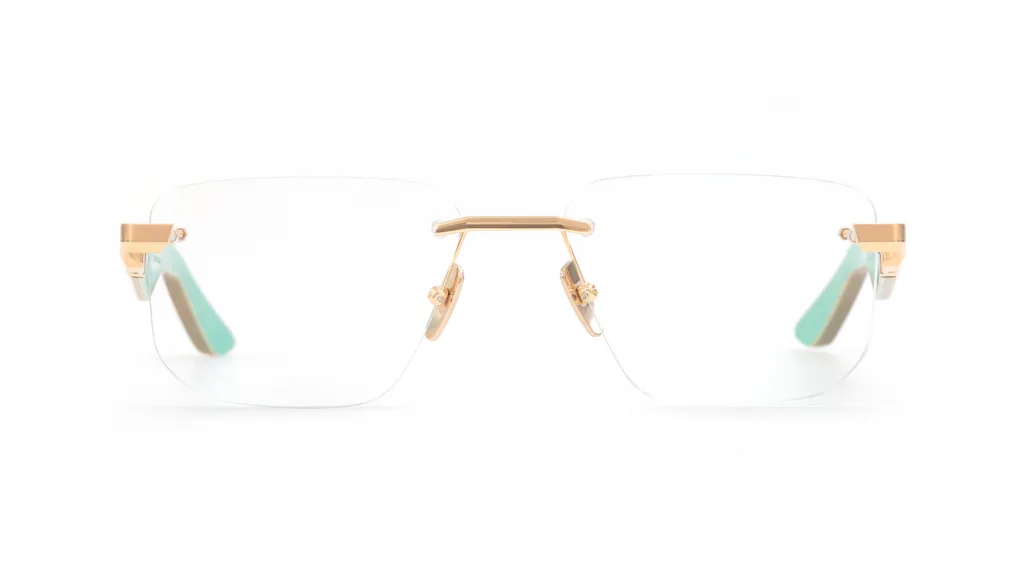 Maybach THE VISIONIST I MELLOW GOLD PLATED/DARK WALNUT/TURQUOISE GREEN, Brązowy