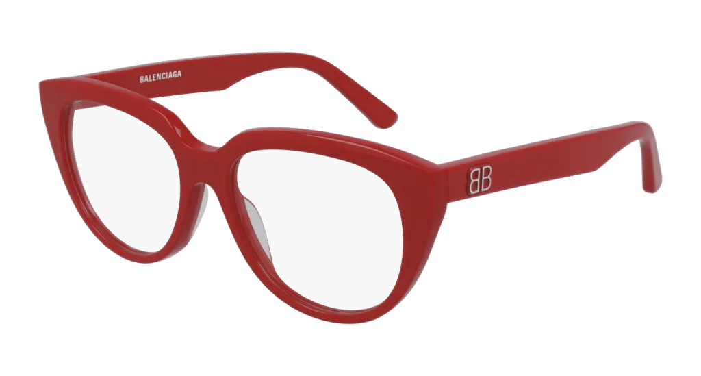Balenciaga BB0131O Kolor: RED-TRANSPARENT, Kolor oprawy: Czerwony