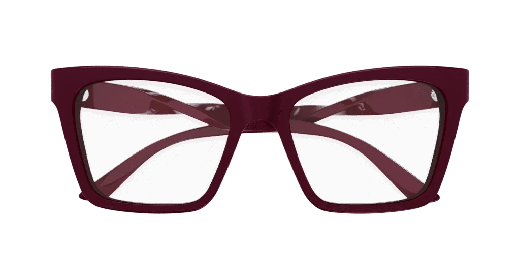 Balenciaga BB0210O Kolor: BURGUNDY-TRANSPARENT, Kolor oprawy: Czerwony
