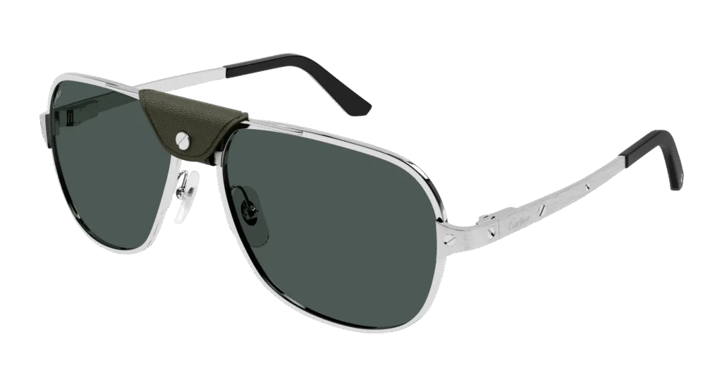 Cartier CT0165S Kolor: SILVER-GREEN, Kolor oprawy: Srebrny