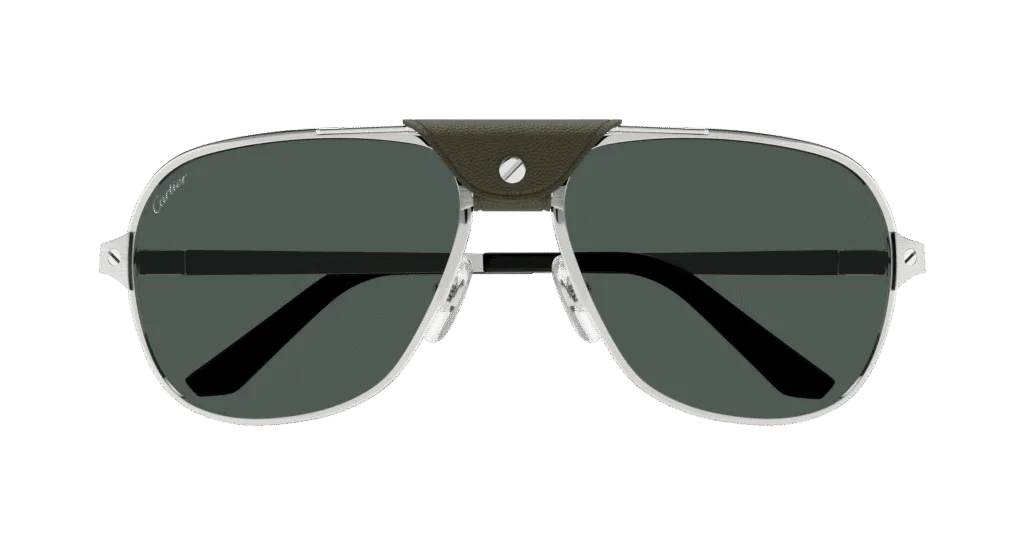Cartier CT0165S Kolor: SILVER-GREEN, Kolor oprawy: Srebrny